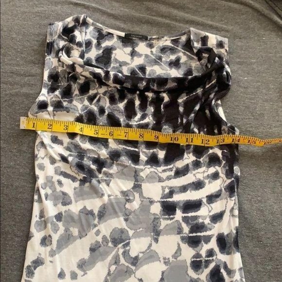 Tahari Ink Blot Sleeveless Blouse/ B&W/ XS - Picture 8 of 9
